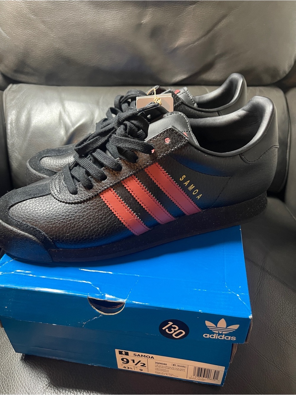 Adidas black Samoa trainers, Size 9.5 #sneakers #adidas